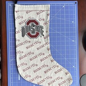 Ohio State Buckeyes Christmas stocking 💯 cotton nwot 18” long 8”wide solid back